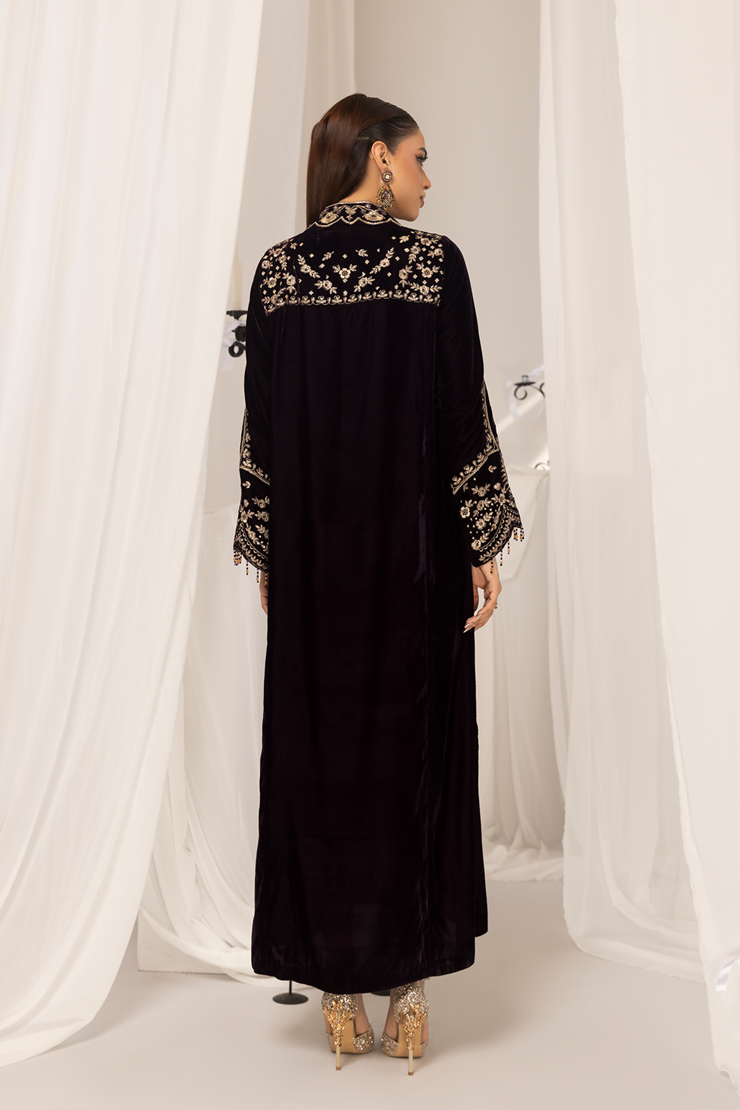 1PC Velvet Long Dress - VLT 011