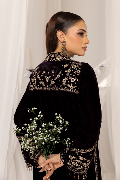 1PC Velvet Long Dress - VLT 011