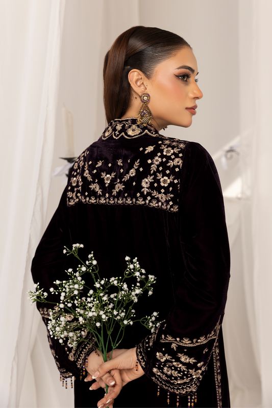 1PC Velvet Long Dress - VLT 011